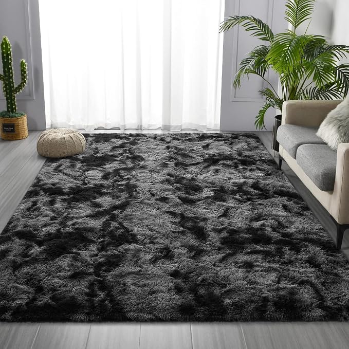 Deerhoo Shag Area Rug, 4 X 6 Tie-Dyed Plush Fuzzy Rugs - Image 2