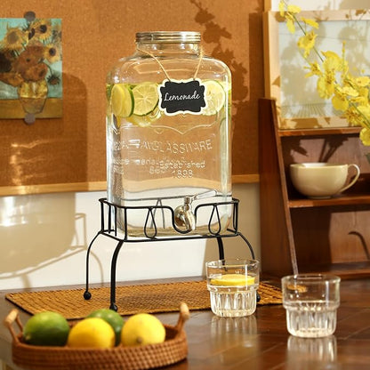 2 Gallon Glass Drink Dispenser - Image 6