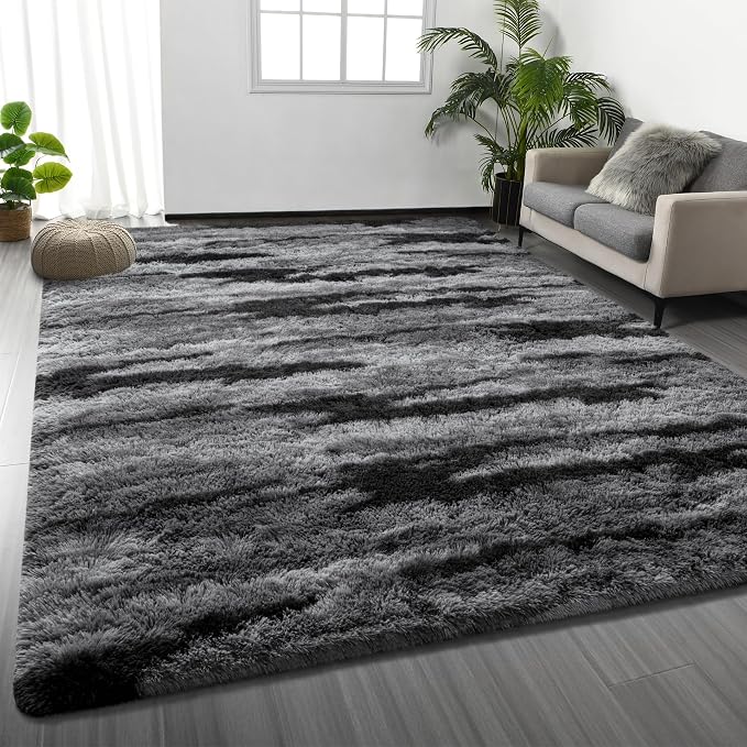 Deerhoo Shag Area Rug, 4 X 6 Tie-Dyed Plush Fuzzy Rugs by Deerhoo