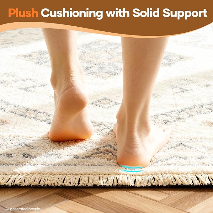 Veken Non Slip Cushioned Rug Pad Gripper 8 x 10 Ft, Felt and Silicone Backing - Image 6