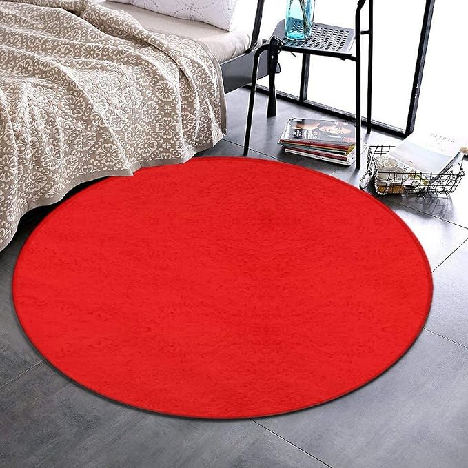 Machine Washable Modern Round Area Rug, Room Sofa Yoga Soft Round Carpet - Image 2