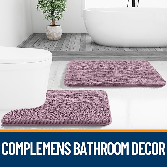OLANLY Bathroom Runner Rugs 44x24, Soft Absorbent Chenille Bath Rugs, Rubber - Image 7