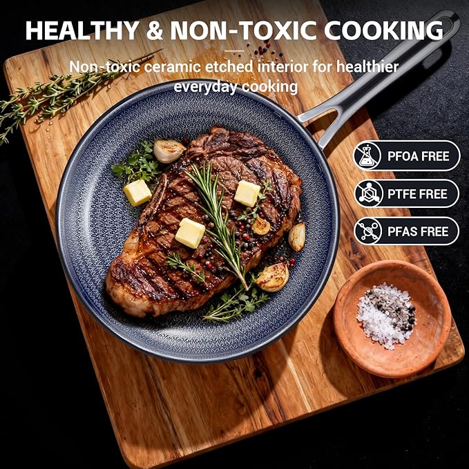 Ammeloo Hybrid Tri-Ply Stainless Steel Frying Pan Set, Non Stick Frying Pans - Image 5