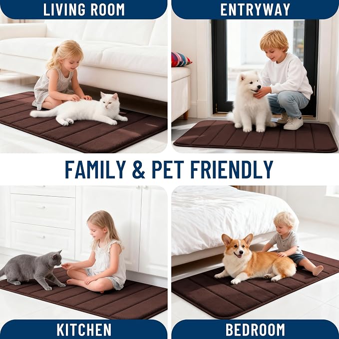 OLANLY Memory Foam Bath Mat 35x16, Super Soft Absorbent Bathroom Rugs, Quick Dry - Image 9