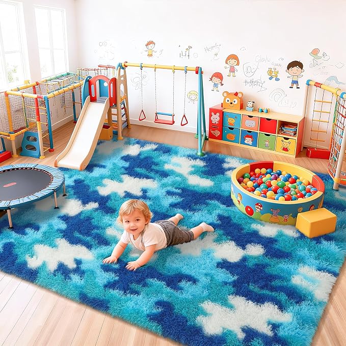 AROGAN Soft Fuzzy Kids Rugs for Girls Room Playroom 8x10 Feet, Fluffy Cute - Image 3
