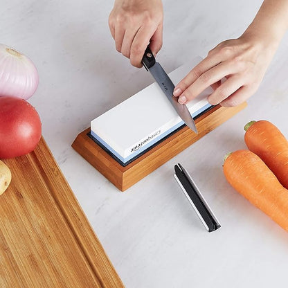 Amazon Basics Whetstone Knife Sharpening Stone, Double-Sided 1000/6000 Grit - Image 6