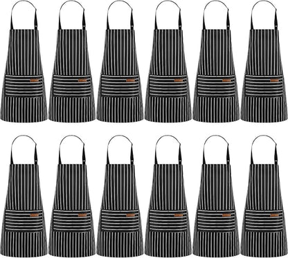 Handepo 12 Pcs Cotton Aprons for Women Men by Handepo