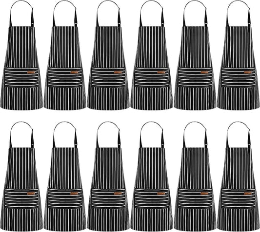 Handepo 12 Pcs Cotton Aprons for Women Men by Handepo