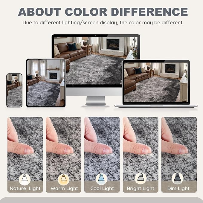 DMOYEST 10x12 Area Rug for Living Room Washable Abstract Rug - Image 6