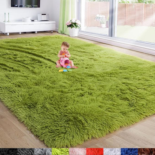 Amdrebio Grass Green Area Rugs 8x10 by Amdrebio