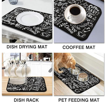 Coffee Bar Mat Accessories for Countertop Super Absorbent Anti-Slip Silicone - Image 2