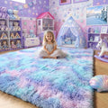 Amdrebio Blue Purple Rainbow Rugs by Amdrebio