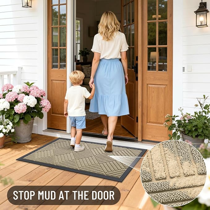 OLANLY Front Door Mat Outside Entrance 71x47, Heavy Duty Sturdy Natural Rubber - Image 6