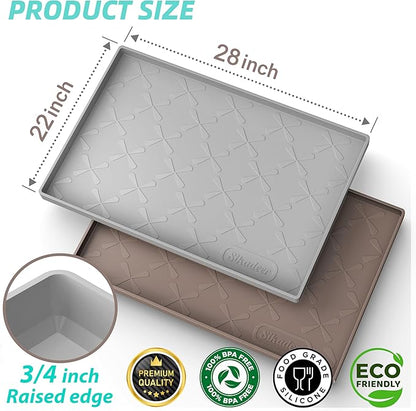 SIKADEER 28" x 22" Under Sink Mat Waterproof, Silicone Mat Kitchen Drawer Shelf - Image 3