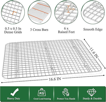 P&P CHEF 17.5 Inch Baking Sheet and Rack Set, Stainless Steel Cookie Sheets - Image 3