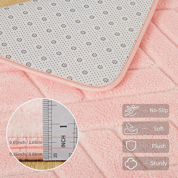 5x7 Pink Washable Area Rug for Girls Bedroom Living Room, Modern Geometric Shag - Image 4