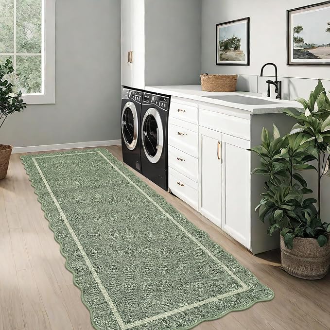 GarveeHome Scalloped Washable Runner Rug 2x6 Runner Modern Non Slip Kitchen - Image 7