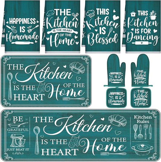 Fourluoo 10 Pcs Farmhouse Kitchen Decor and Accessories Set 4 Kitchen Towels 2 by Fourluoo