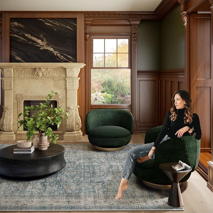 Machine Washable Living Room Rug: 8x10 Area Rugs - Image 7