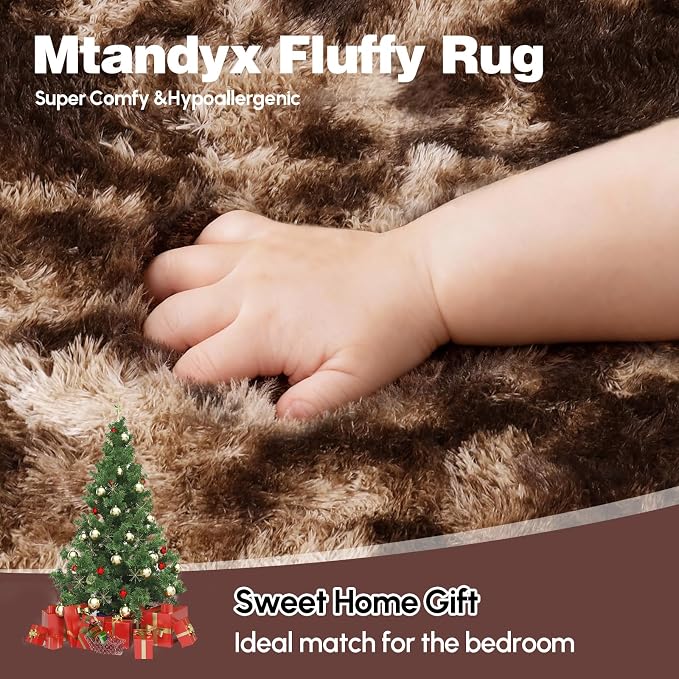 6x9 Rugs for Living Room, Rugs for Bedroom, Plush Fluffy Carpet, Non-Slip - Image 2