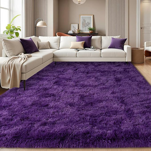 6x9 Purple Rug for Living Room, Soft Large Fluffy Shaggy Rugs for Bedroom - Image 2