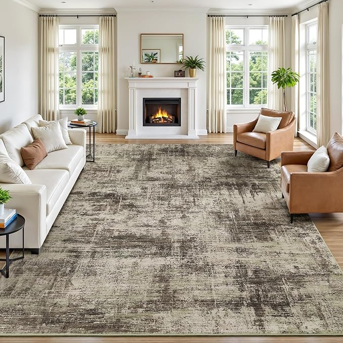 Lofus 8x10 Area Rug for Living Room, Neutral Modern Washable Carpet for Bedroom by Lofus