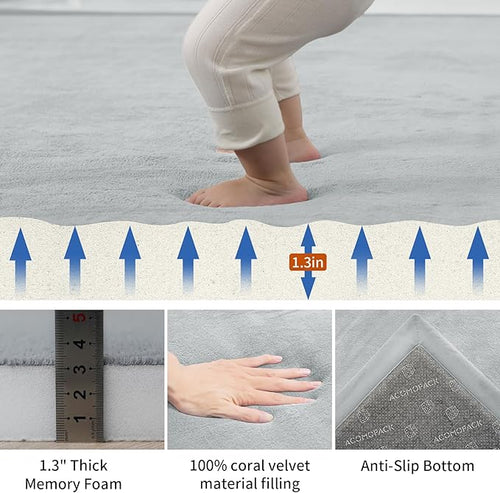 ACOMOPACK Baby Play Mat for Floor, 1.3" Thick Memory Foam Area Rug for Living - Image 2