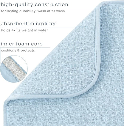S&T INC. Dish Drying Mat XL, 18” x 24”, Absorbent Microfiber Kitchen Counter Mat - Image 3
