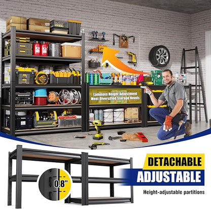 71"H-35"W-15.7"D Garage Shelving-2050LBS 5 Tier Storage Shelves, Adjustable - Image 6