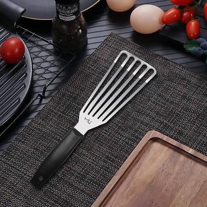MIU Fish Spatula Stainless Steel, Slotted Flexible Metal, Lightweight Barbecue - Image 2