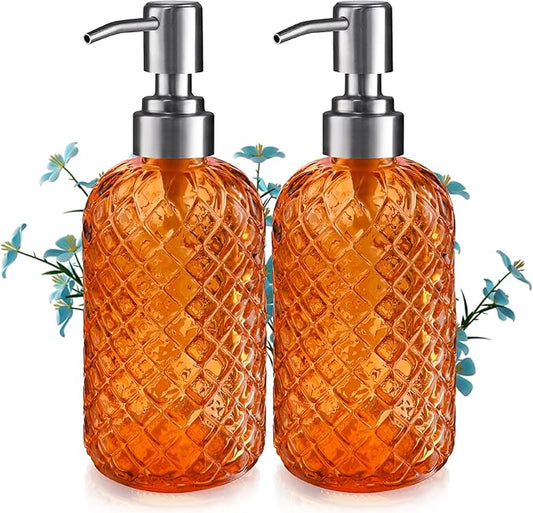 14 Oz Refillable Glass Soap Dispenser by Kaishun
