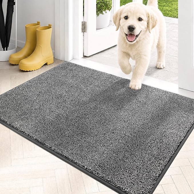 PURRUGS Dirt Trapping Door Mat 20" x 31.5", Non-Slip Machine Washable Entryway by PURRUGS