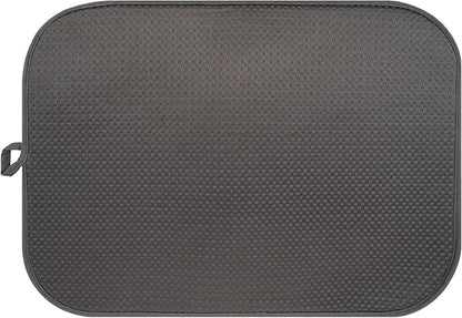 Dark Gray Dish Drying Mats 20" x 15", XL Kitchen Drying Mat by FullBeDare