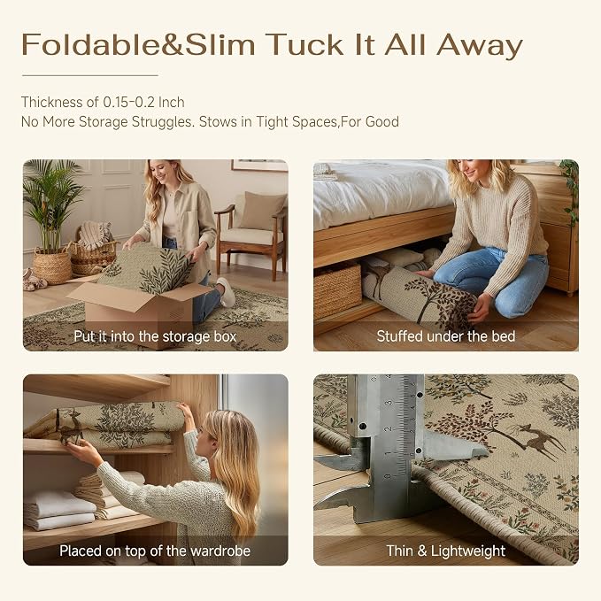 HUGEAR 8x10 Jute Outdoor Indoor Rug Washable Linen Textured Weave High Traffic - Image 6