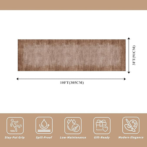 3x10 ft Hallway Runner Rug – Non-Slip Washable Solid Long Carpet Runner - Image 2