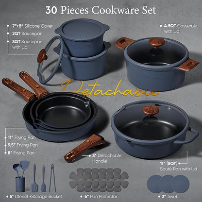 CAROTE 30-Piece Titanium Cookware Set, Nonstick Pots and Pans Set - Image 2