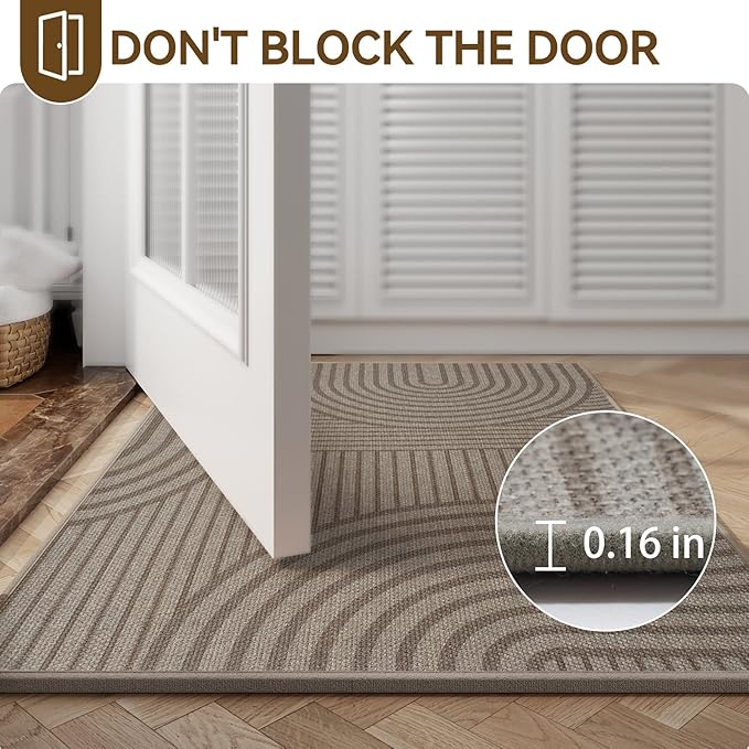 Front Door Mat 24''x35'', Absorbent Dirt Resist Washable Non Slip Low-Profile - Image 6