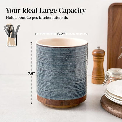 DOWAN 360° Rotating Extra Large Cooking Utensil Holder, 7.6" Kitchen Utensil - Image 2