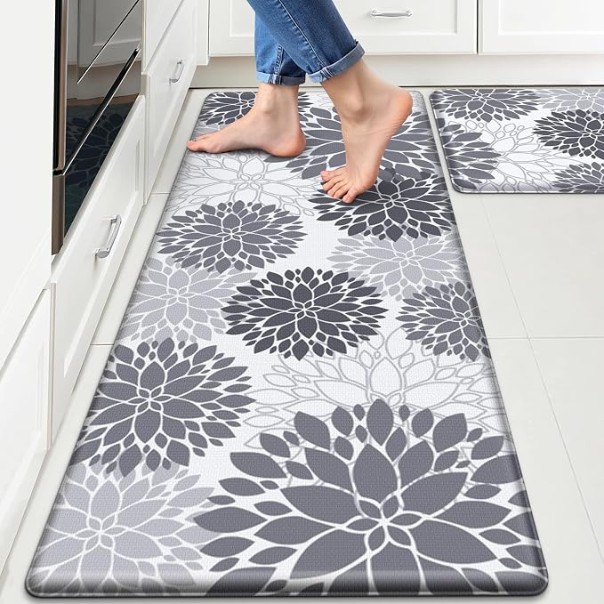 StepLively Kitchen Mats for Floor 2PCS, 0.47" Anti Fatigue Mats for Kitchen by StepLively