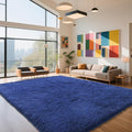 Blue Fluffy Rug Shag Area Rug, 8x10 Area Rugs by Yongyangjuxi