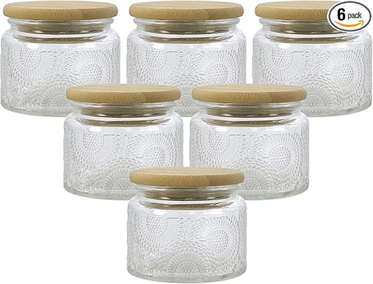 4 oz Decorative Mini Glass Jars by LINGSHINE