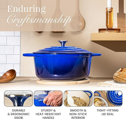 Cast Iron Pot with Lid – Non-Stick Ovenproof Enamelled Casserole Pot, Oven Safe - Image 7