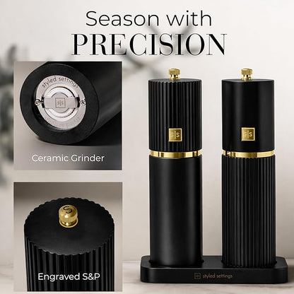 Wooden Salt and Pepper Grinder Set – Refillable Manual Salt and Pepper Mills - Image 3