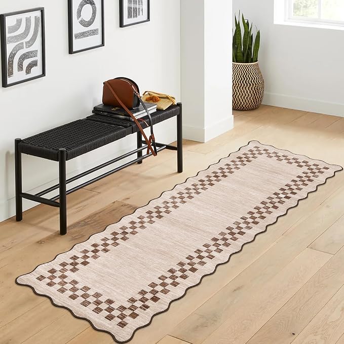 GarveeHome Hallway Runner Rug 2x6 Non Slip Scalloped Washable Rug - Image 8