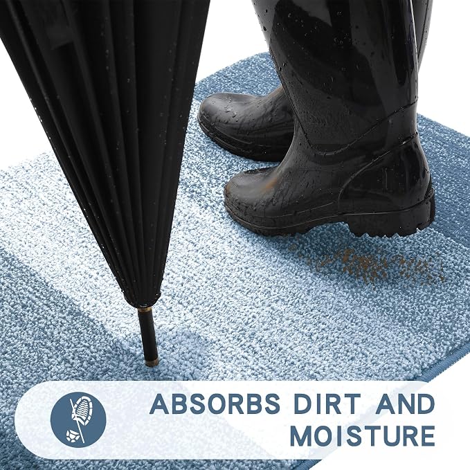Kitinjoy Indoor Outdoor Door Mat, 44x24 Non-Slip Absorbent Dirt Trapper - Image 2