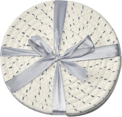 Potholders Set Trivets Set 100% Pure Cotton Thread Weave Hot Pot Holders Set - Image 5