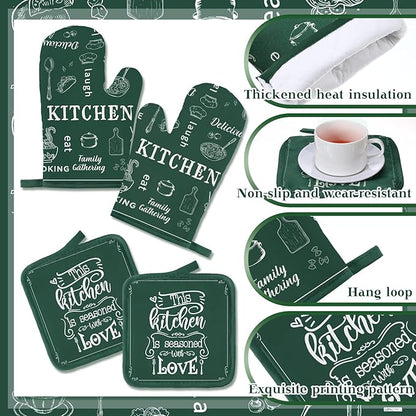 12 Pcs Farmhouse Kitchen Decor and Accessories Sets 4 Green Kitchen Towels 4 - Image 6