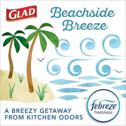 Glad Odorshield Small Drawstring Trash Bags, 4 Gal, Febreze Beachside Breeze - Image 3