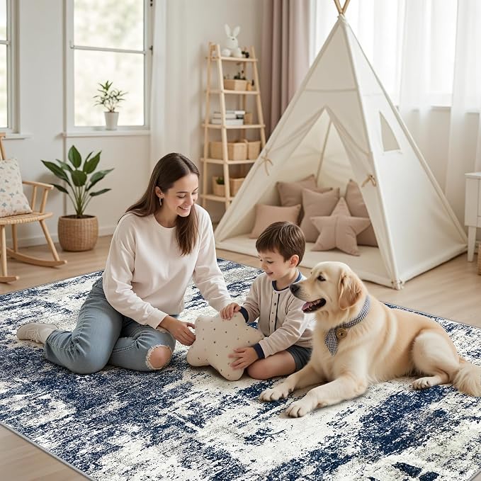 9x12 Area Rugs Living Room Rugs: Large Washable Rug - Image 8
