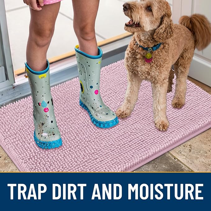 Smiry Dog Door Mat for Muddy Paws 47x24, Absorbent Dirt Trapper, Non-Slip - Image 3